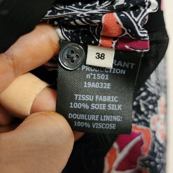 Isabel Etoile Marant Silk Yandra Floral Mock Neck Midi Dress Sz 38/ 6US Classic - Picture 15 of 15